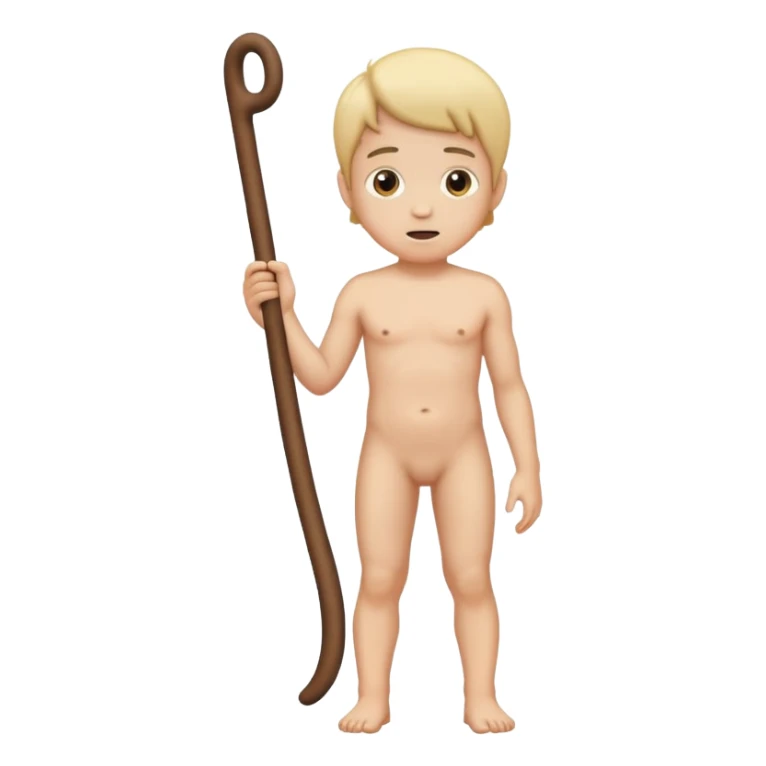 naked kid standing with his big penis sticker