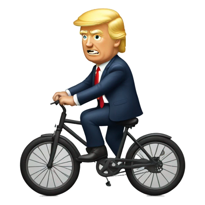 Trump qui fait du vélo  sticker