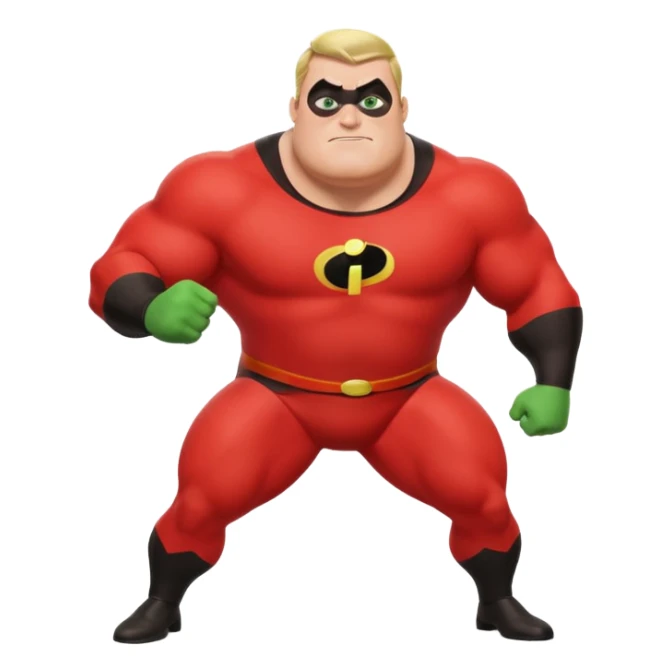 green fat mr incredible farting sticker