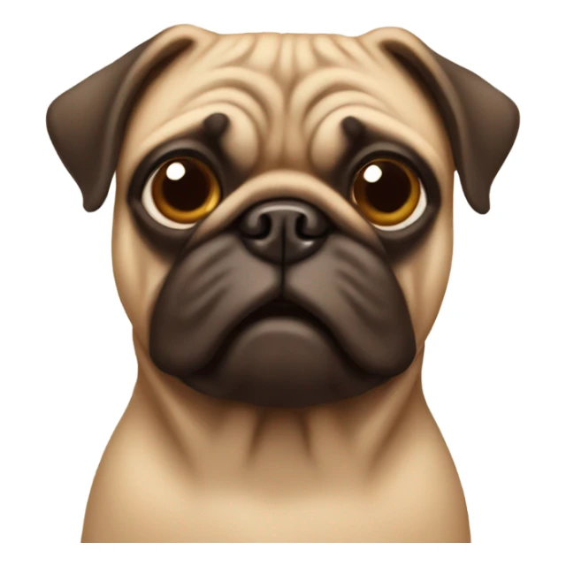Brown pug sticker