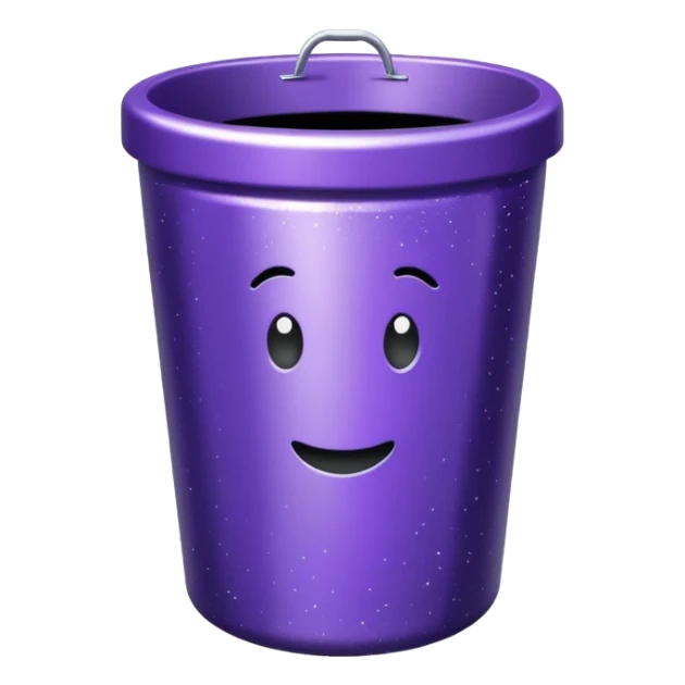 Glitter Purple and Cian rubbish bin sticker