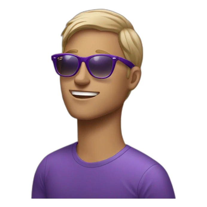 young white men purple party wearing ray-ban sticker