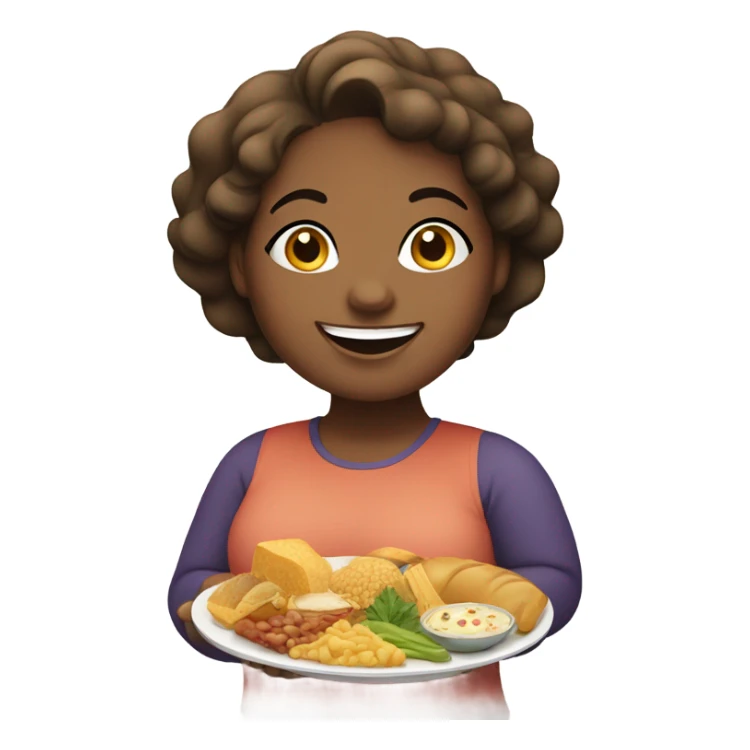 Fat girl with food sticker