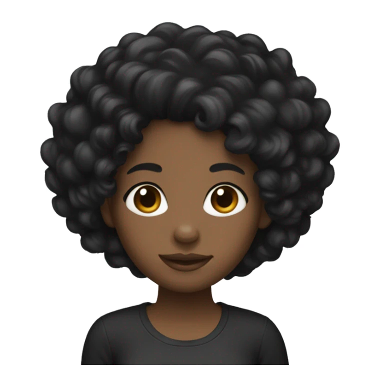 Black girl with black curly hair  sticker