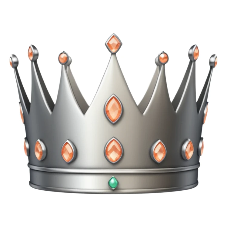 silver feminine crown with peach colored stones sticker