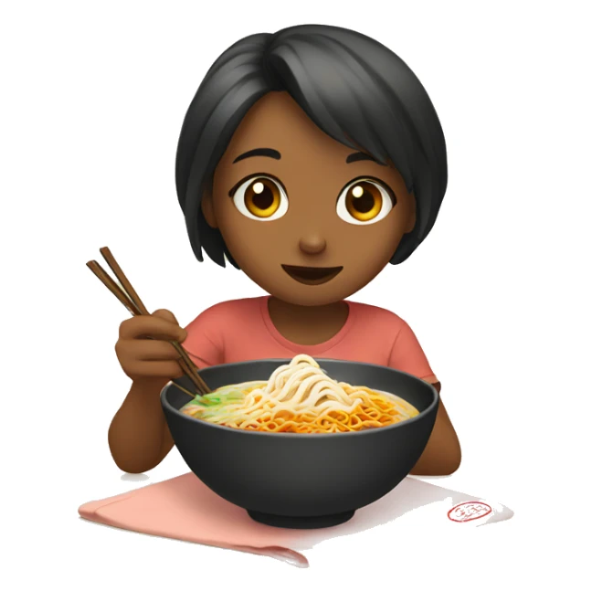 cute girl eating ramen  sticker