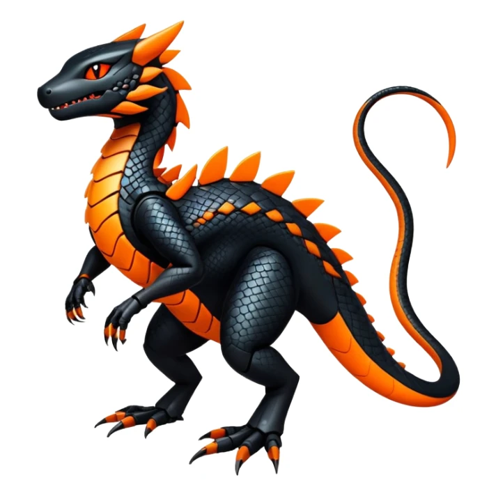 Modern Futuristic Scaly Cyber-Salandit-Litten-Hybrid (Full body) sticker