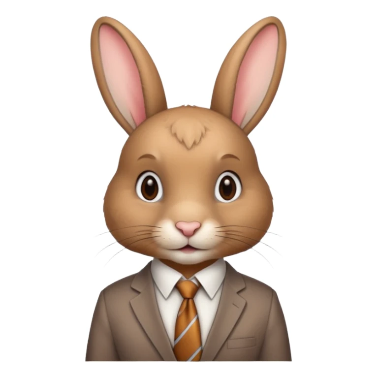 Rabbit short hair and tie sticker