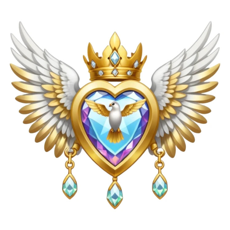 holy saint emblem with white wings and diamond in the middle sticker