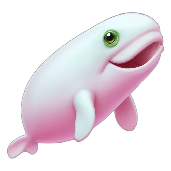 Pink beluga whale with the face of a frog sticker