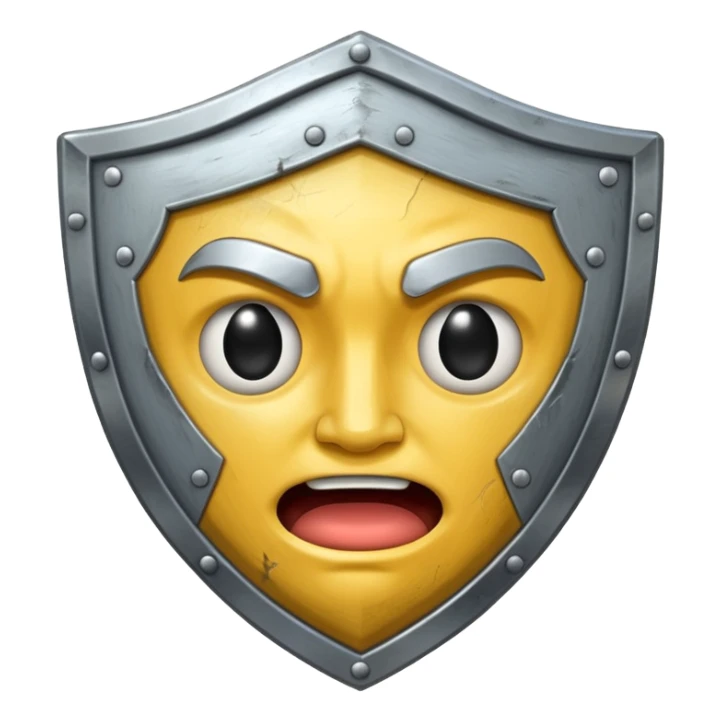 you know the emoji "sadge". i want a shield with that same expression and face :shieldge: like a sad shield sticker