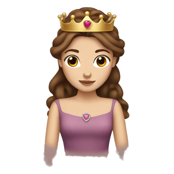 Princess with brown hair and crown sticker