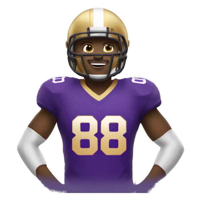 american-football-player-purple-and-gold-jersey-number-8 sticker