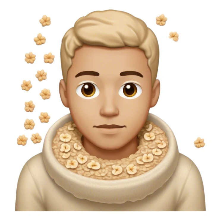 Gay man covered in oatmeal sticker