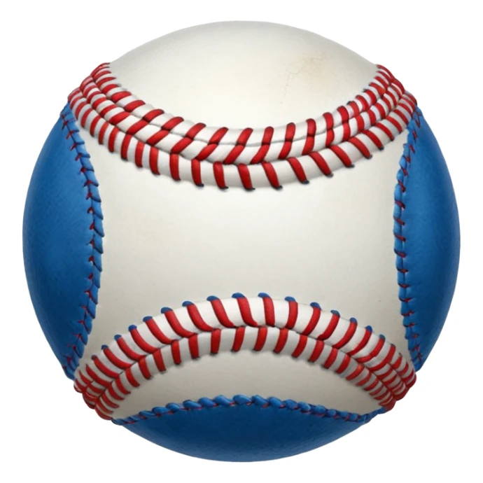 blue baseball ball stitch color to white sticker
