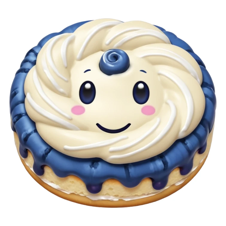 plain blueberry biscuit with single white icing swirl on top sticker