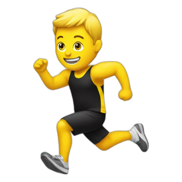 running man in black and yellow dress sticker