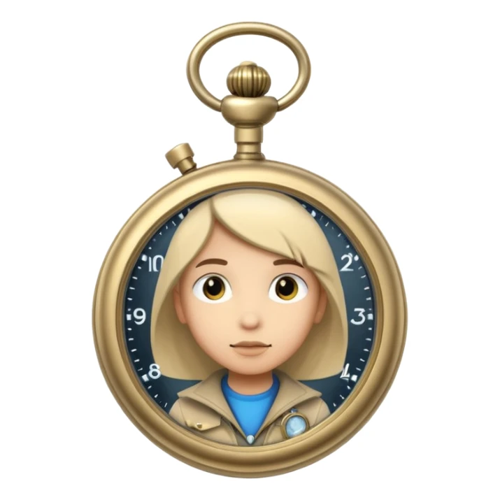 future Explorer with futuristic pocket watch sticker