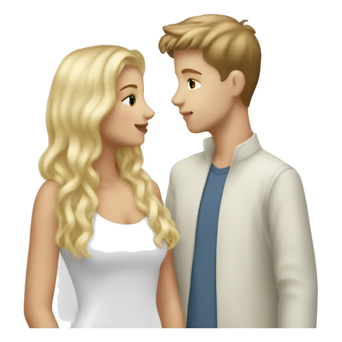 Kiss blonde white boy with brunette white girl sticker