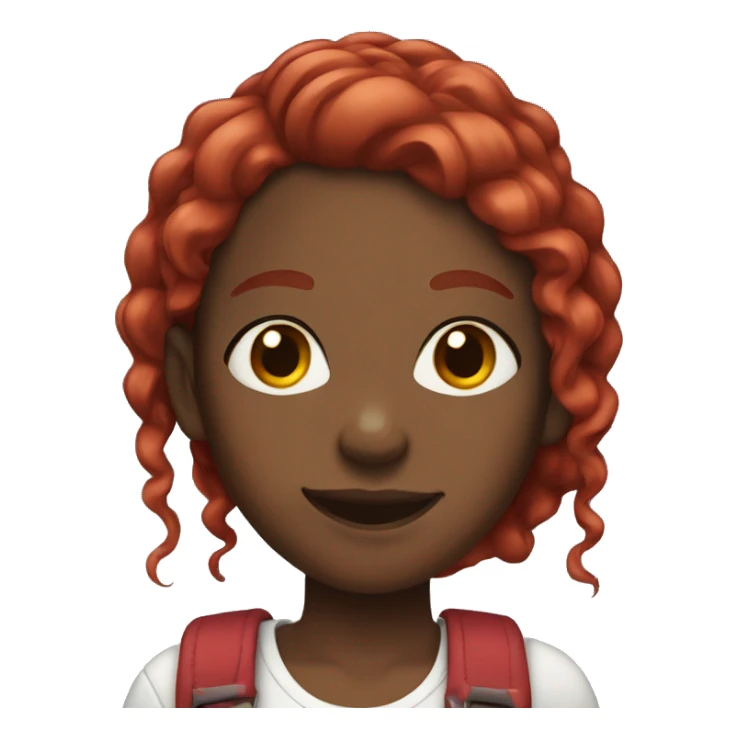 black girl with red hair and braces  sticker