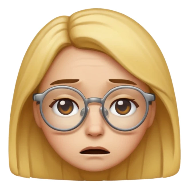 create a female emoji tired from studying and doing activities sticker