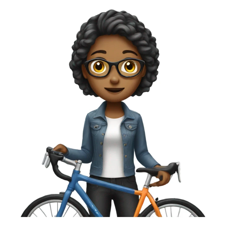 Girl with bike sticker