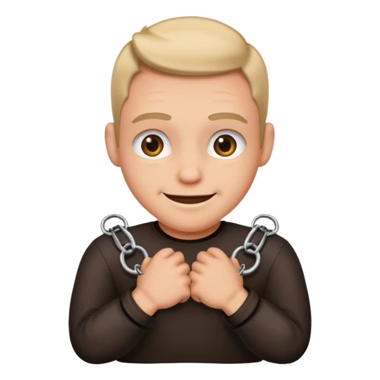 handcuffed person with a sly grin sticker