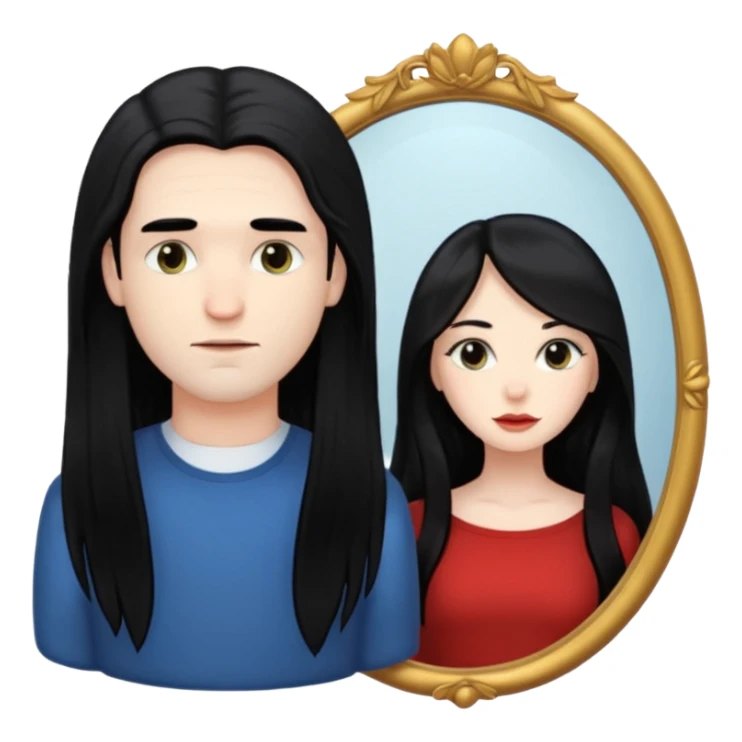 Spooky Man in mirror behind woman sticker