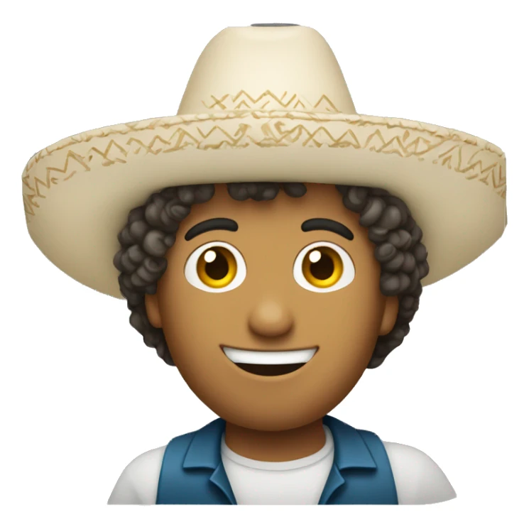 curly hair white man with sombrero celebrating with his arm up sticker