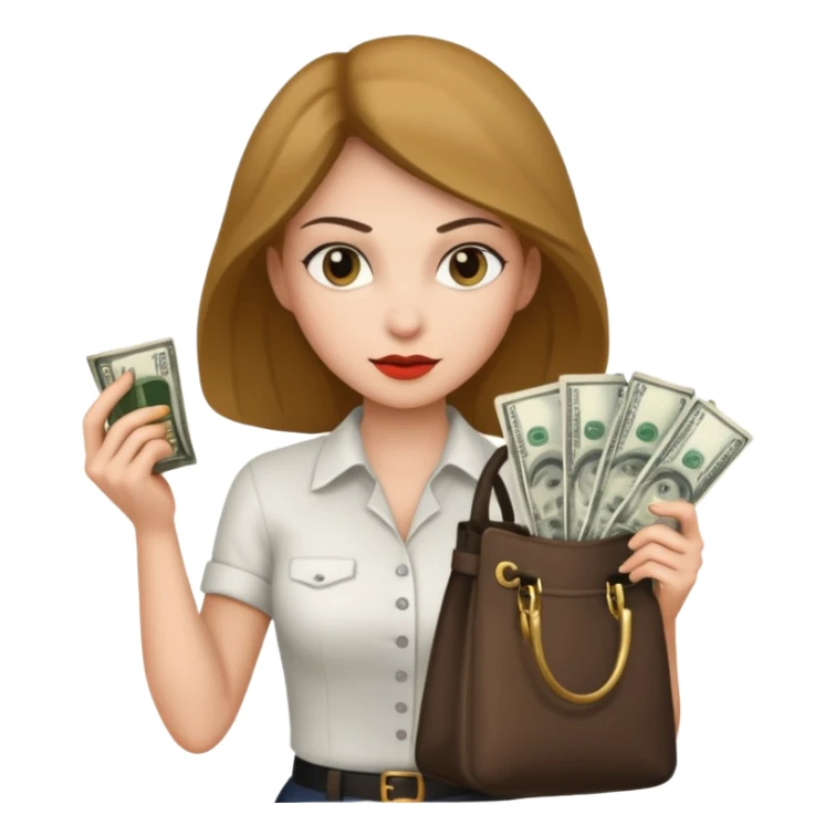 woman thief white shirt sticker