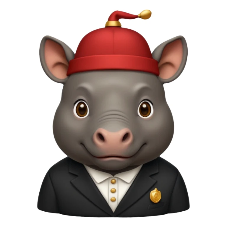 black suited rhino with fes hat sticker