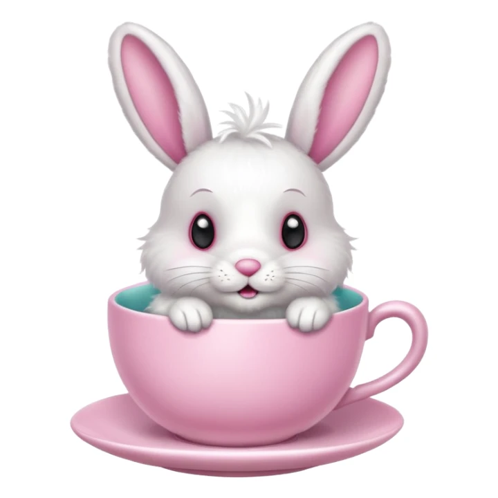 Easter bunny tea cup sticker