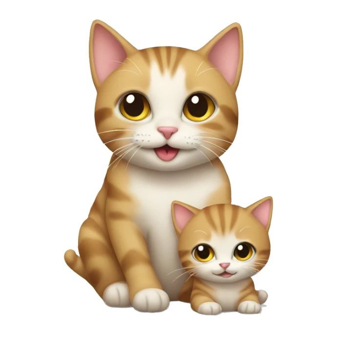 Cat and baby sticker