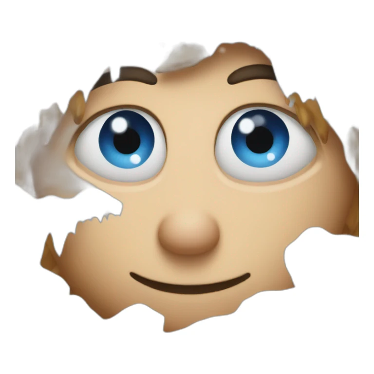 eyes in a pile of snow sticker