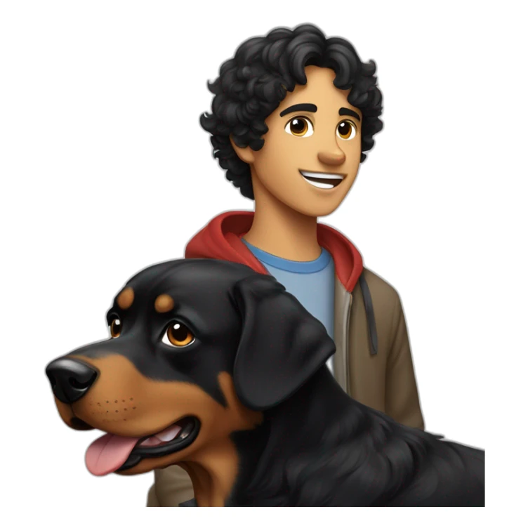 Slavic Boy with curly Black Hair with Entlebucher zennenhund sticker