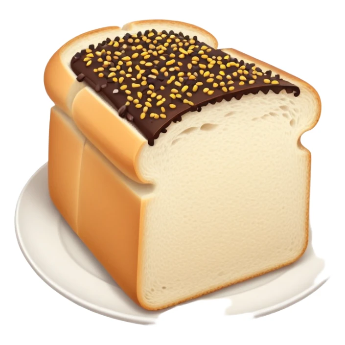 Slice of white bread on a white plate with chocolate sprinkles on top sticker