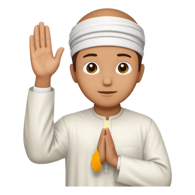 Make a person praying in Islam religion make it a sideways facing 2d emoji sticker