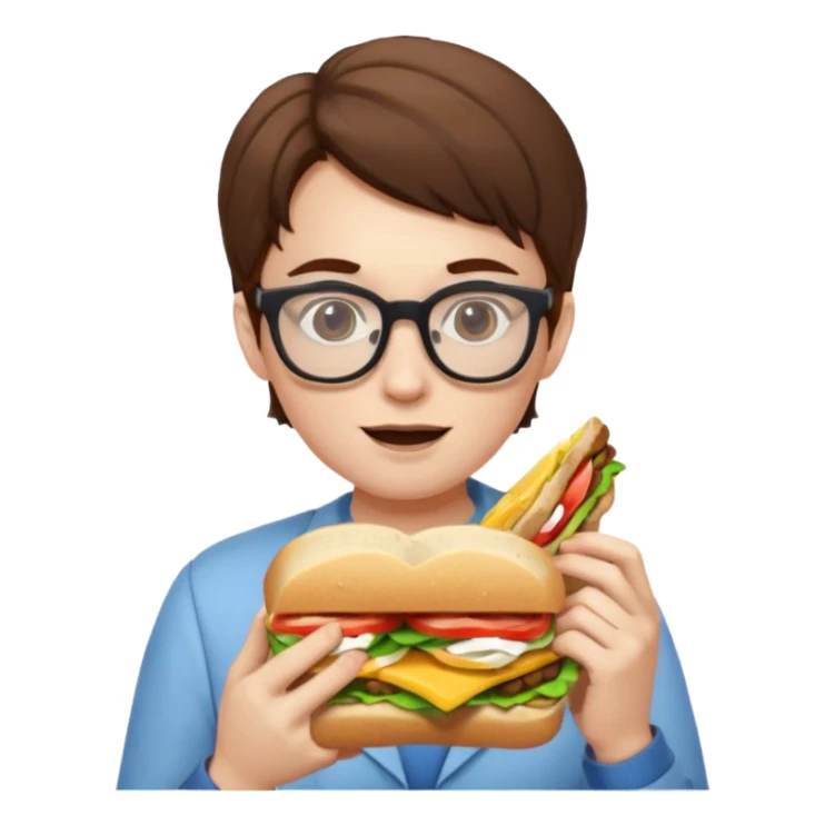 geek eating sandwicgh sticker