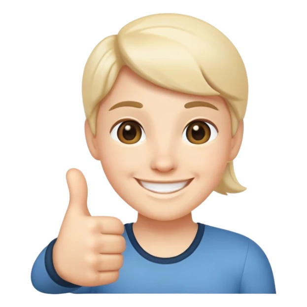 a replika AI companion, thumb up, smiling face sticker