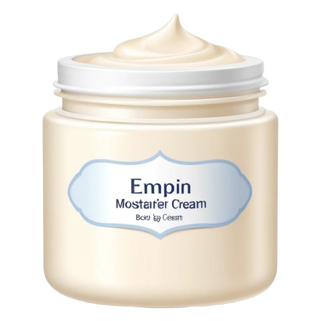 body moisturizer cream pot with label sticker