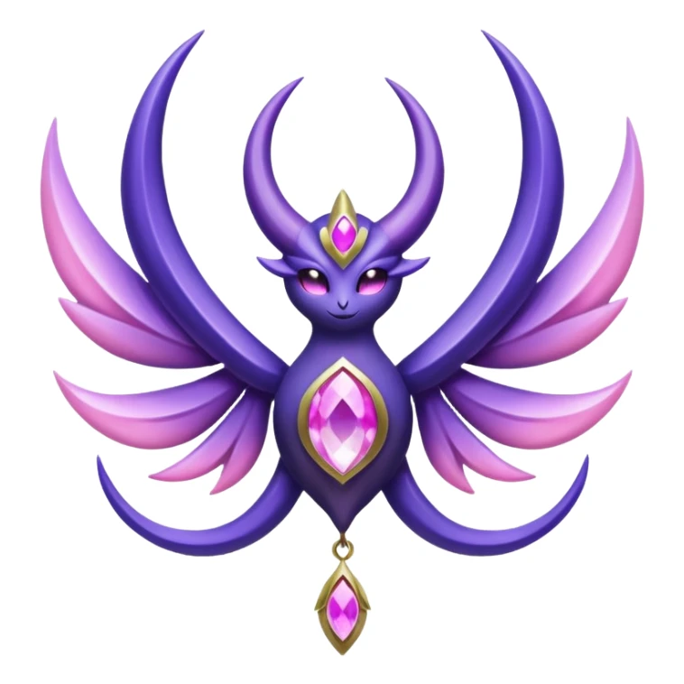 Pokemon legendary purple and pink crystal lunala sticker