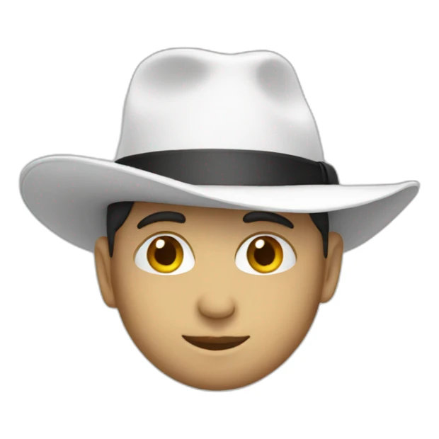 white hat sticker