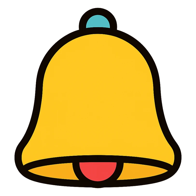bell icon, simple and clear, modern icon style sticker