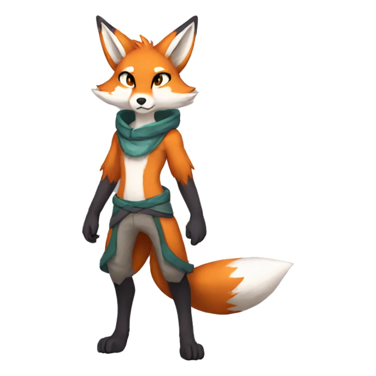 Anthro Sona Fakemon Fox Full Body sticker