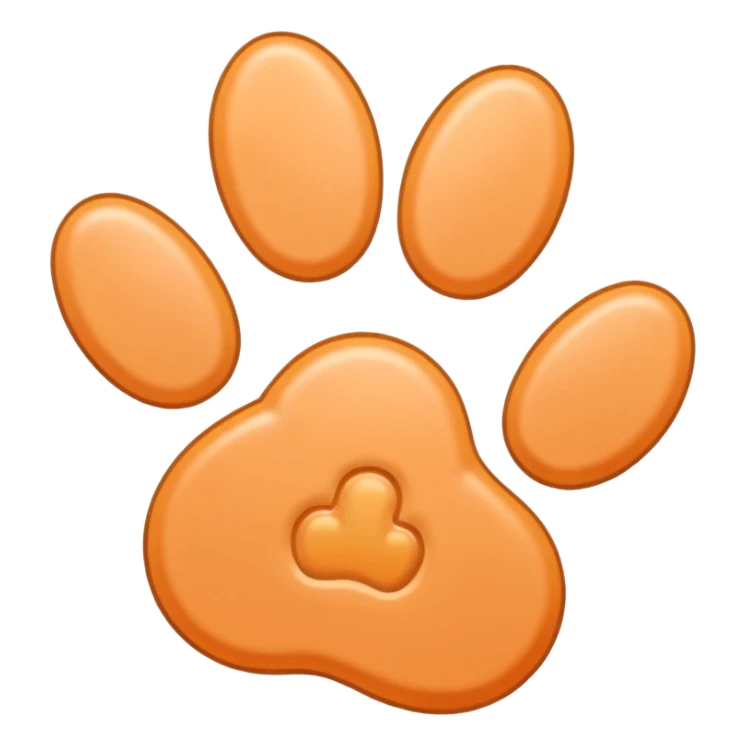 a very light pale pastel orange #ffbe8c pawprint sticker