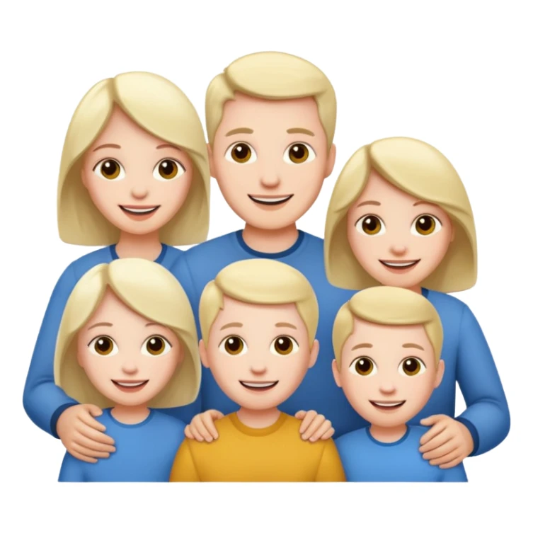 Pale skin family of 6 sticker
