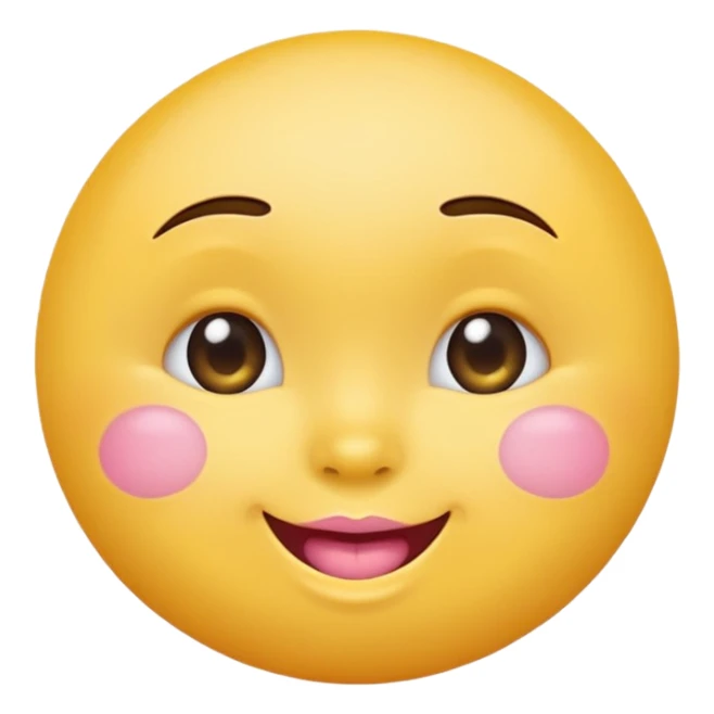 Cute circular emotional emoji with plump light pink lips sticker