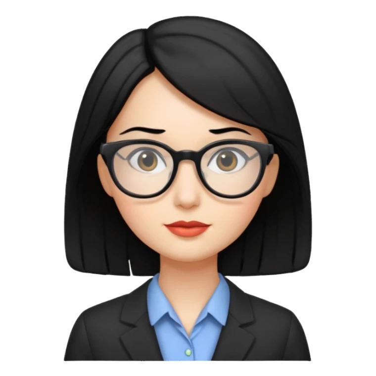 accountant woman with black hair  sticker