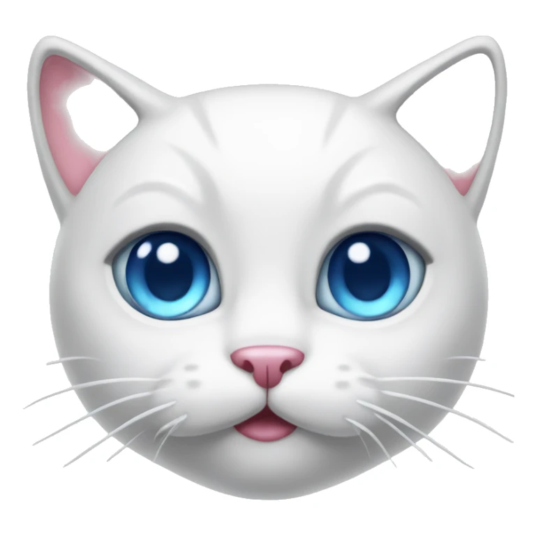 white cat with a pink bow and blue eyes sticker