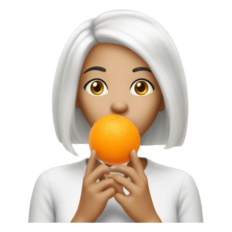 White orange hair girl blowing kiss emoji sticker